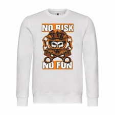 Herren Sweatshirt Pullover No risk no fun Motorrad Cross Sport Offroad Helm MX 