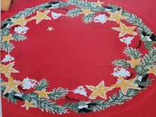 Stickvorlagen Kreuzstich 2 Kränze Weihnachtswichtel-Kranz und Ilex-Stern Advent