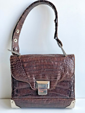 Vintage Damen-Handtasche – Leder- Kroko-Prägung