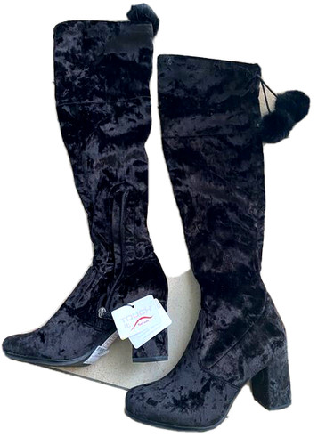 Tamaris samt stiefel overknees - samt,