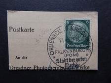 DR.  -  Ordensburg Krössinsee über Falkenburg (Pommern) Sonderstempel