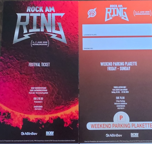Rock ring festival ticket - am,