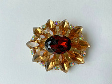 Brosche goldfarben Blume mit