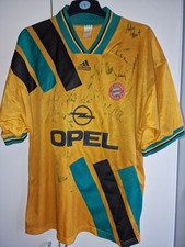 fc bayern münchen trikot Xxl Rarität Mit Original Unterschriften Uralt