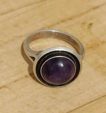 Nefrom Blickfang Damenring Modeschmuck 925 Sterlingsilber Amethyst Ringweite 59
