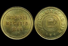 BIERMARKE: "Gut für ein Glas", Beyenbach. BRAUEREI MACHOLD BONN / RHEINPROVINZ.