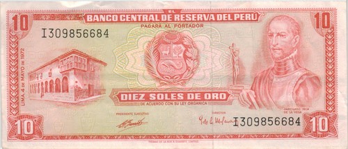Peru p100c soles - peru, 10