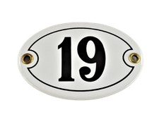 Emaille Hausnummer OVAL Nr. 19