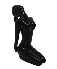 Deko Figur Yoga Frau schwarz