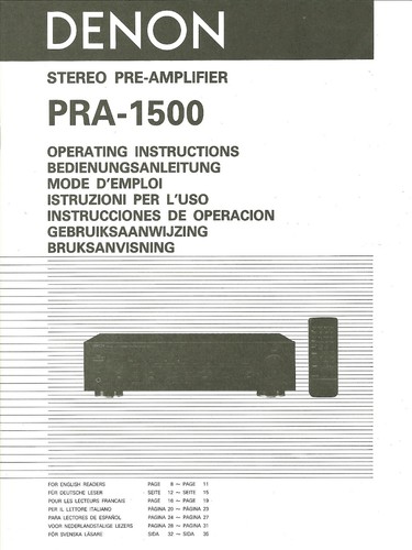 Denon pra 1500 pre - denon, pre-amplifier