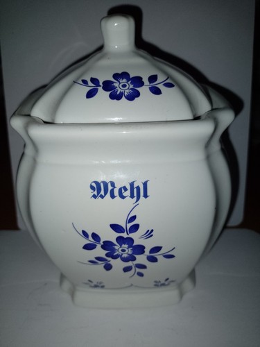 Vintage mehl porzellan dose - mehl,
