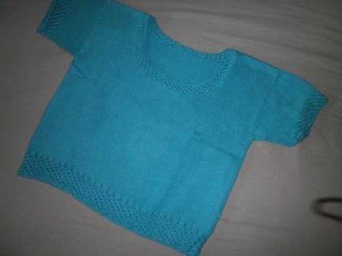 Pullover kurzarm türkis - pullover,
