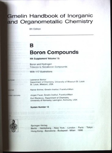 Gmelin handbook inorganic - handbook,