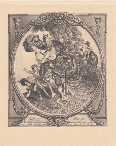 Exlibris bookplate lichtdruck - bookplate,