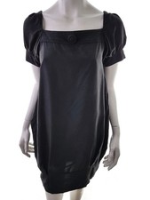 ⭐ BABA JAGA Bleistiftkleid für Damen Schwarz 36 Kurzer Ärmel Seide 100% ⭐