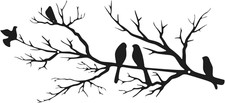 Metall Vögel Wandbild Deko