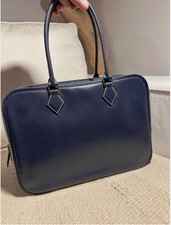 Original Hermès Plume Lederhandtasche Indigo