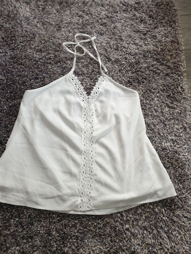 Neckholder bluse shirt weiß - neckholder,