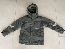 ZIENER gefütterte Winter Jacke Gr. 128 mit Kapuze Jungen Skijacke Khaki Grün TOP