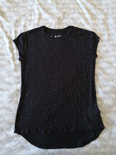 Alife & Kickin Damen Bluse Gr. M, Schwarz, Gepunktet, Viskose, Elasthan