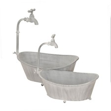 2tlg. Pflanzgefäß WANNE grau