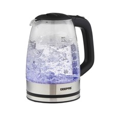 Elektrisch blau LED Beleuchtung Glas Krug Wasserkocher kabellos 1,7L 2200W Teekocher