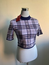 Hugo Boss Red Label Strick Crop Shirt Mehrfarbig Gr. M Oberteil Kurzarm