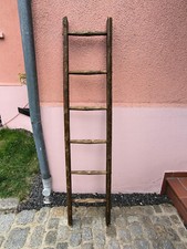 alte Leiter Holzleiter Anlegeleiter Rankhilfe Handtuchhalter 175cm Deko (L3)