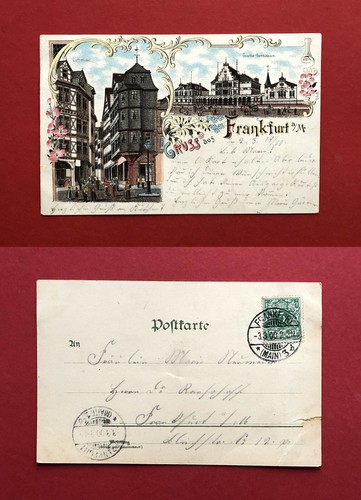 Litho frankfurt main - ak,