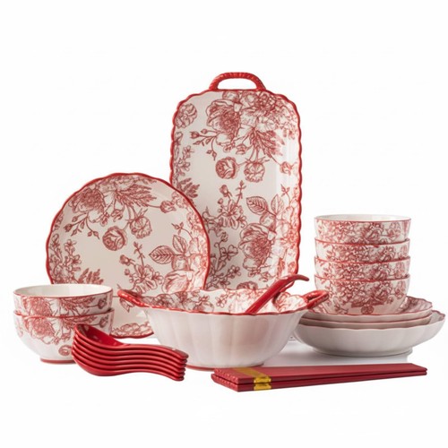 Festliches rotes geschirrset - rotes,