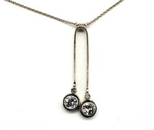 Collier 750 Altschliff Brillant ca. 0,50 ct Diamantrosen Antik Stil Bicolor