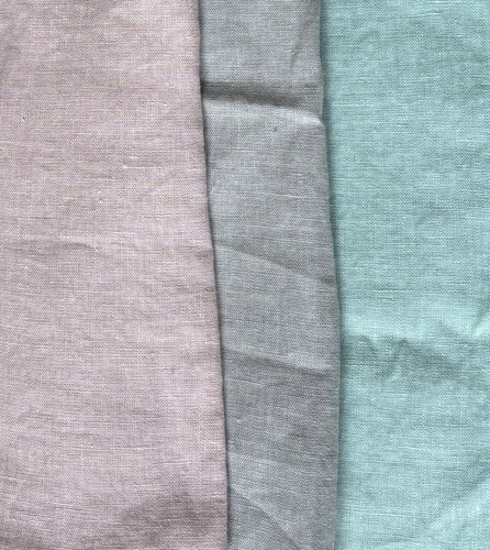 3er set leinenstoff reste - leinenstoff, pure