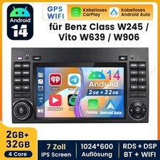 Autoradio Für Mercedes-Benz A/B Klasse/Vito W169 W639 W245 Android 14.0 GPS Navi
