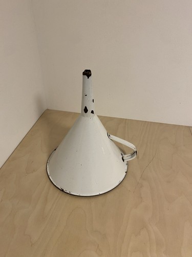 Emaille trichter weiß groß - emaille,