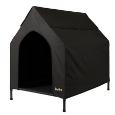 B-Ware: lionto erhöhte Hundeliege Hundehütte Hundebett Dach Schwarz 130x85x113cm