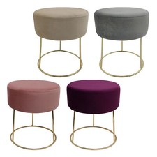 Echtwerk Sitzocker EW-SH-0412B Marylin mit Samtbezug Polsterhocker Schminkhocker