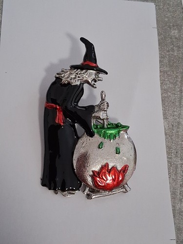 Schmuck brosche emaille hexe - schmuck,