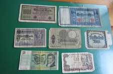 7 alte Geldscheine ab 1906, siehe Auflistung und Bilder siehe Bilder
