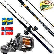 FLADEN Norwegen Deluxe Meeres Combo - Hochsee Rute + Multirolle - Boot Angel Set