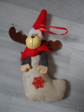 Nikolausstiefel mit Elchkopf 18 cm Anhänger Ornament