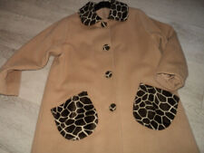 Mädchen wintermantel Wollmischuhng gr. 146----sandfarnben leopard umrandung