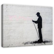 Leinwand Bilder Abstrakt Grau Banksy Wandbilder Groß Leinwandbild XXL Wandbild 6