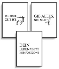 Sprüche Poster A4 Plakat 3er