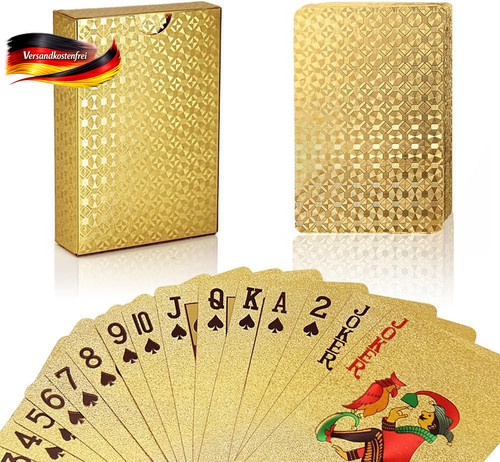 Pokerkarten set mit - pokerkarten, 24k