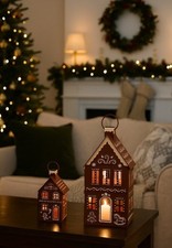 2er Set Laternen groß braun