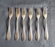 6 Kuchengabeln / Obstgabeln  -   AWS  Wellner  -  versilbert     100