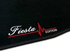 VELOURS FUßMATTEN für FORD FIESTA MK7 (2008-2017) SCHWARZ + STICKEREI