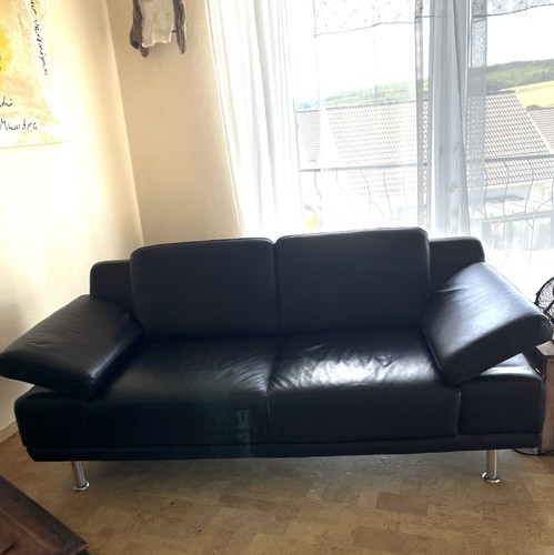 Schwarzes ledersofa rolf benz - rolf,