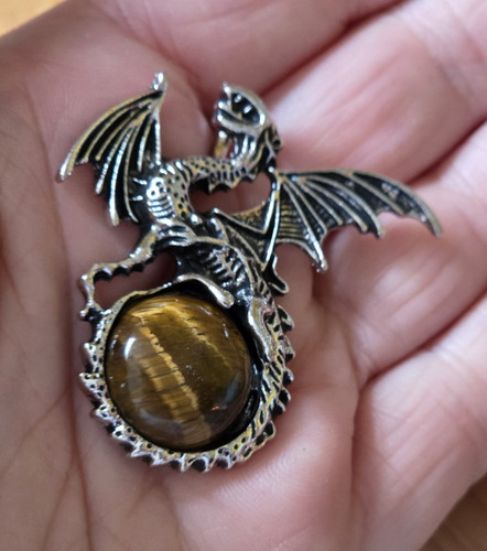 Halskette drachen tigerauge - drachen,