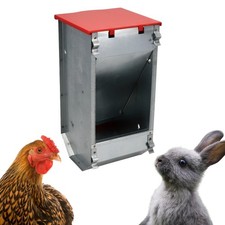 Futterspender für Kaninchen Hasen Nager Geflügel Futterautomat Futternapf Deckel